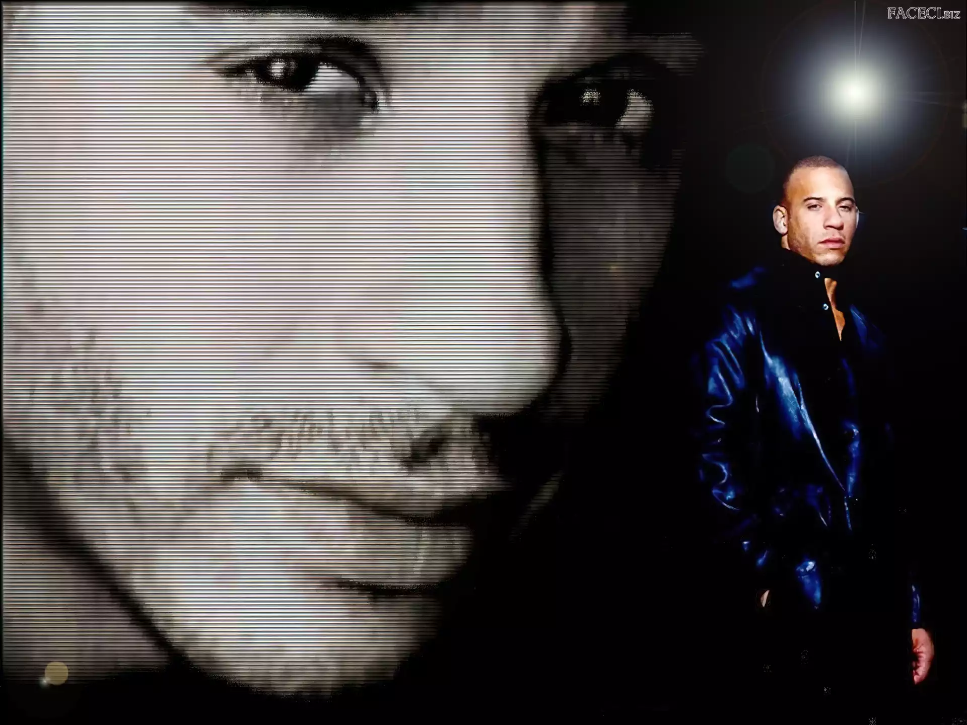 ciemne oczy, Vin Diesel, twarz